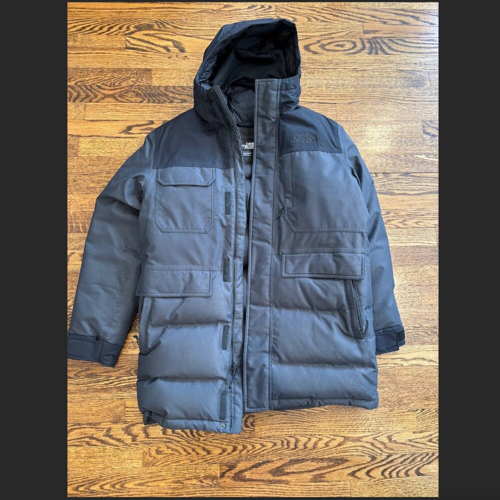 North Face Green/Gray Large Parka